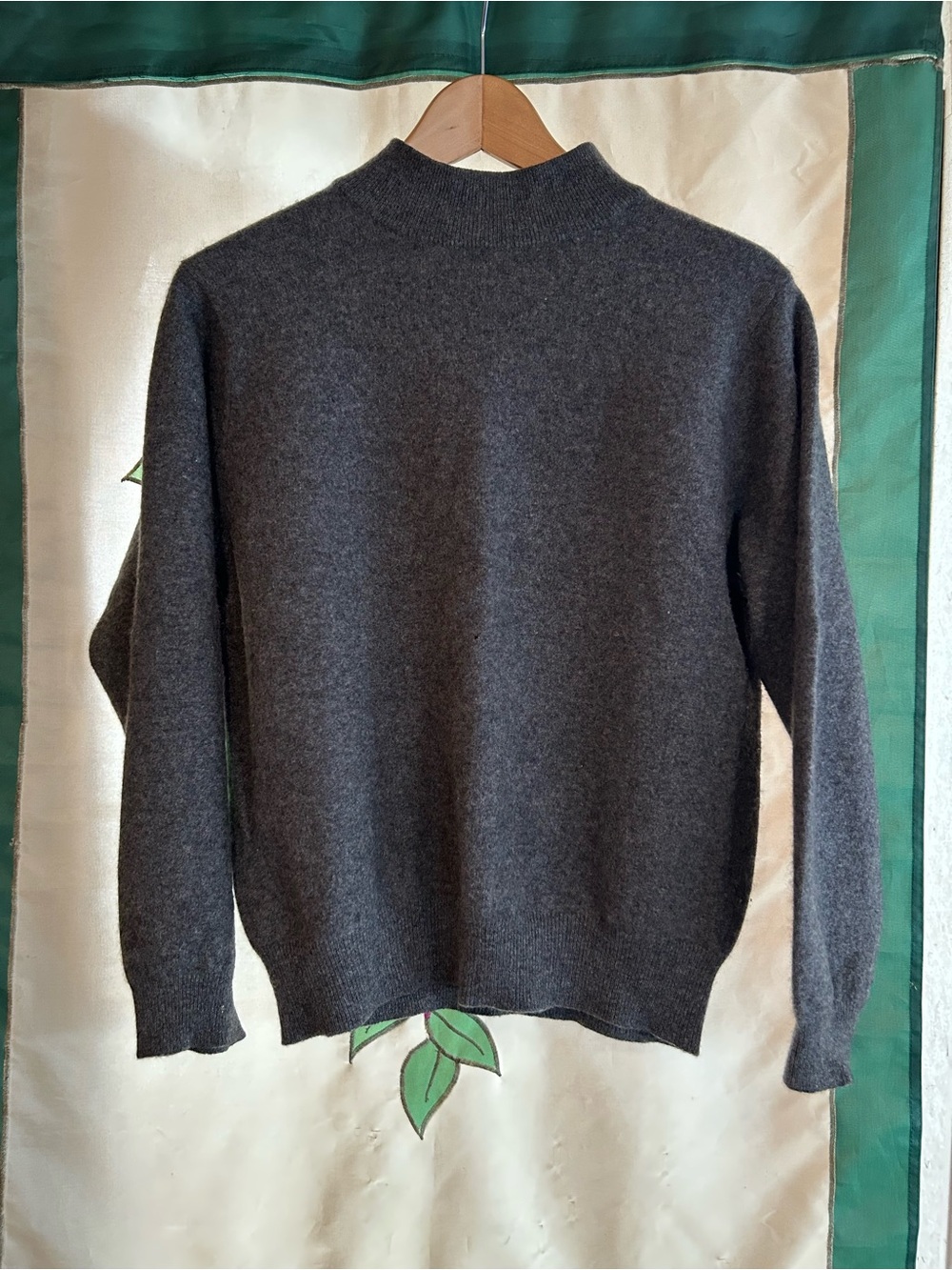 Classic Mock Neck Sweater - Charcoal